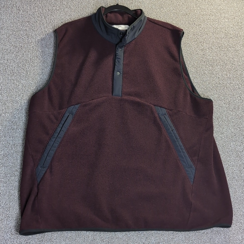 Hill City Hybrid Fleece Popover Vest Size XXL in Burgundy Red